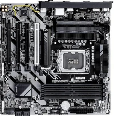 Материнская плата Gigabyte B860M DS3H WIFI6E, LGA1851, B860, 4×DDR5, microATX