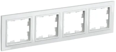 Рамка для выключателей ИЭК BRITE BR-M42-K01, 4 поста, скрытый монтаж, IP20, белая