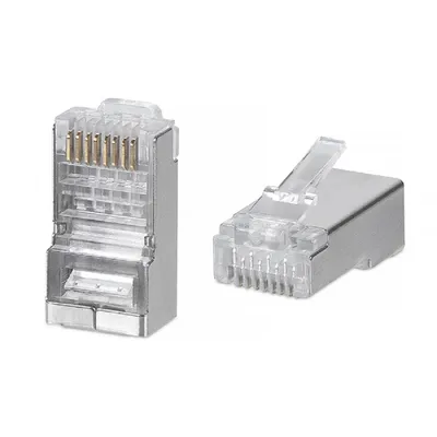 Коннектор Cabeus 8P8C-SH-C6, RJ45, кат.6, экранированный, для одножильного и многожильного кабеля