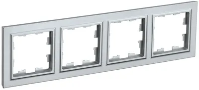 Рамка IEK BRITE BR-M42-K47, 4-местная, алюминий, IP20