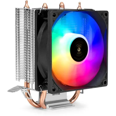 Кулер ExeGate Wizard EXX200-PWM.RGB, 2 тепл.трубки, 90 мм, PWM, TDP 95 Вт, RGB