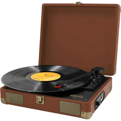 Проигрыватель для винила/ Виниловый проигрыватель RITMIX LP-100 Коричневая кожа