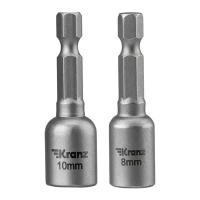 Ключ-насадка REXANT KR-92-0402-2, 1/4", 8×48 и 10×48 мм, магнитный, 2 шт