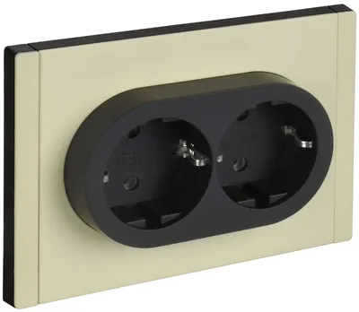 Розетка IEK FORTE&PIANO FP824M, 2 поста, 16 А, с заземлением, слоновая кость