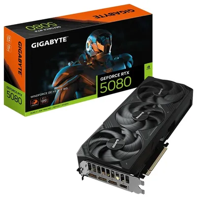 Видеокарта Gigabyte GeForce RTX 5080 WINDFORCE OC V2 SFF, 16 ГБ GDDR7, 256 бит, PCI-E 5.0