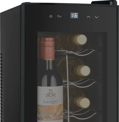 Винный шкаф Weissgauff WWC-08 Bottle, 1 камера, 1 дверь, чёрный