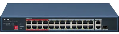 Коммутатор IFLOW F-SW-EU426POE-V/L, 24×100Мб PoE, 1×1GbE, 1×Combo, PoE 230Вт