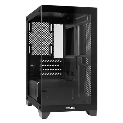 Корпус Minitower ExeGate i3 SEA LE-NPX550 (mATX, БП 550NPX, 1*USB+1*USB3.0, HD аудио, возможна установка до 7 шт. вентиляторов 12см, черный, передняя и боковая панели - закаленное стекло)
