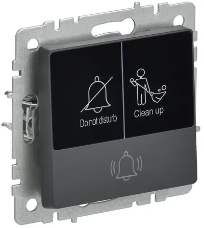 Кнопка звонка IEK BR-V14-2-10-K53, с индикацией, 10А, графит