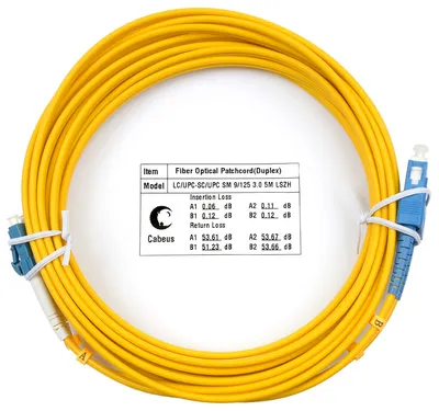 Патч-корд оптический Cabeus FOP(d)-9-LC-SC-7m, duplex LC-SC, 9/125 SM, 7 м, LSZH