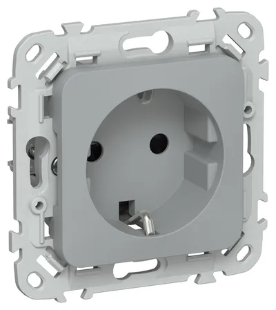 Розетка IEK FLITE РСш11-1-ФлС, 16 А, 250 В, с заземлением, IP20