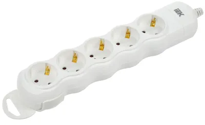 Розетка переносная IEK WYP10-D-KP-16-05-ZS-K01, 5 постов, 16 А, 220 В, с заземлением
