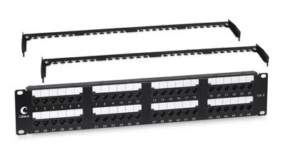 Патч-панель Cabeus PL2-48-Cat.6-Dual, 19", 2U, 48×RJ-45, Cat.6