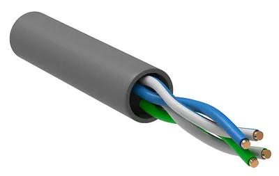 Кабель ITK LC1-C5E02-111-100, U/UTP кат.5e, 2×2×24AWG, PVC, 100м