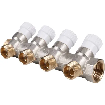 Коллектор распределительный STOUT SMB 6851 341204, латунь, 3/4", 4 отвода 1/2"
