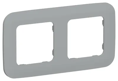 Рамка IEK FLITE РУ-2-А-ФлС, 2 поста, пластик, IP20, серый