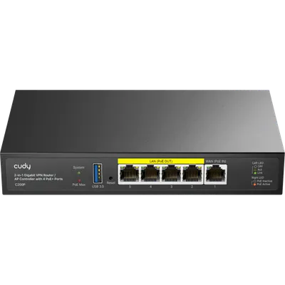 Маршрутизатор Cudy C200P, 1xGbE WAN, 4xGbE PoE+, USB 3.0
