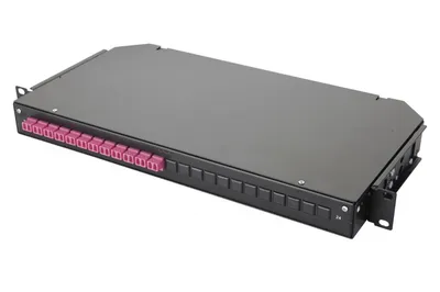 Коммутационная панель Eurolan 47C-24-40-2L-04-11BL, 19" 1U, 4×LC duplex OM4