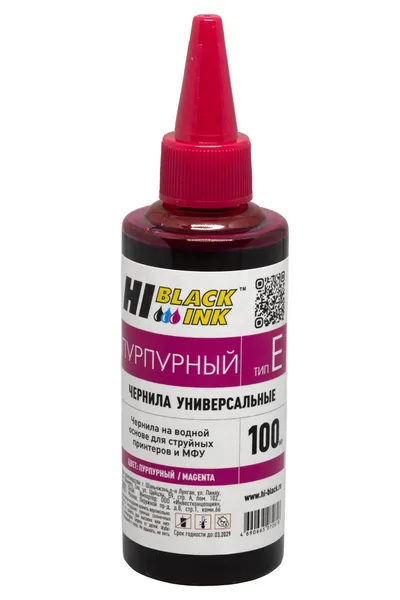 Чернила Hi-Black HB-EPS-M-100ML, универсальные для Epson (тип E-V1), пурпурные (M), 0,1 л