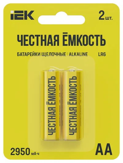 Батарейка IEK Alkaline Optima ABT-LR06-OP-L02, AA (LR6), 1,5 В, 2 шт.