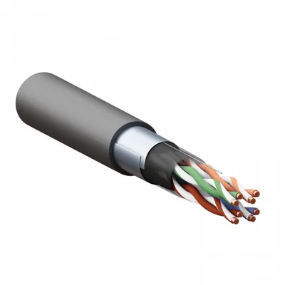 Кабель витая пара EKF TRC-5EFTP-04PE-BK-OUT3, Cat.5E F/UTP, 305м, внешний