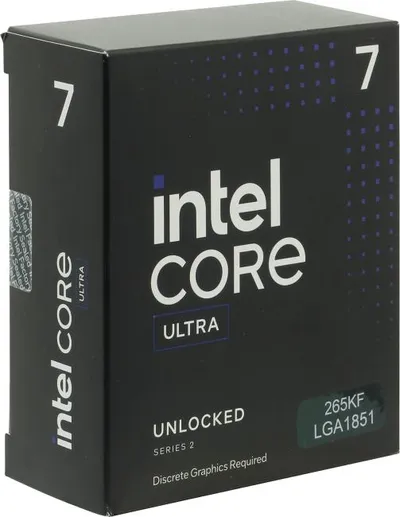 Процессор Intel Core Ultra 7 265KF, LGA1851, 20 ядер, до 5.5 ГГц, 30 МБ, BOX