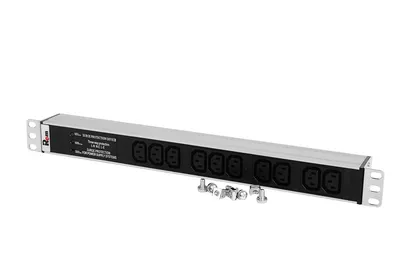 Блок распределения питания Rem R-10-10C13-FI-440-Z, 10×C13, 10А, фильтр+индикатор, чёрный