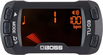 Тюнер BOSS TU-03, хроматический тюнер и метроном 2 в 1, 5 режимов, клипса, CR2032