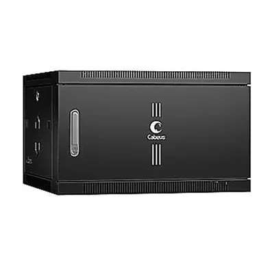 Шкаф телекоммуникационный Cabeus SH-05F-6U60/35m-BK, 19", 6U, 600×350мм, металл. дверь, черный