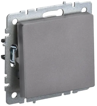 Выключатель IEK BRITE BR-V12-0-10-K46, 1-клавишный проходной, 10 А, сталь