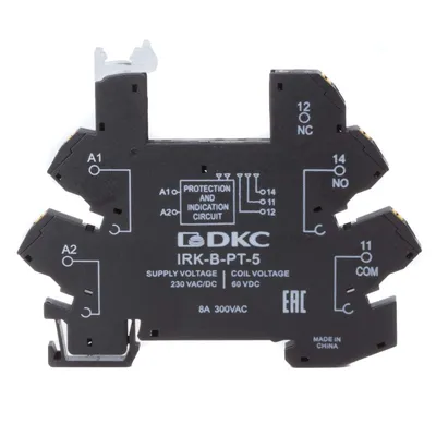Колодка ультратонкая для реле серии RIS, вх. напр. 230V AC/DC, push-in клеммы DKC IRK-B-PT-5