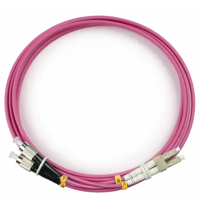 Патч-корд оптический Cabeus FOP-50-OM4-LC-FC-2m, duplex LC-FC, OM4, 2 м, LSZH