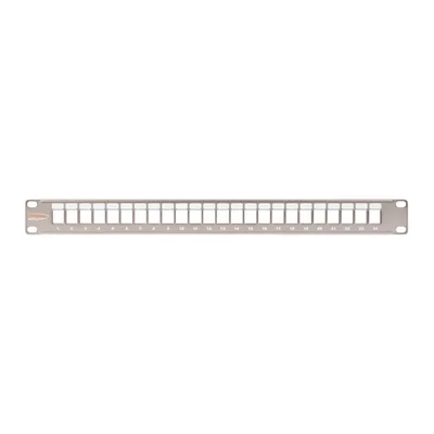 Коммутационная панель NIKOMAX NMC-RP24-BLANK-1U-MT, 1U, 24xKeystone, металлик