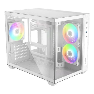 Корпус ID-Cooling VIEW 500 ARGB WH, mATX, TG, 3 вентилятора, Type-C