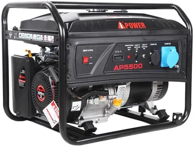 Генератор бензиновый A-ipower lite AP5500, 5,5 кВ·А, 230 В, бак 25 л, открытая рама