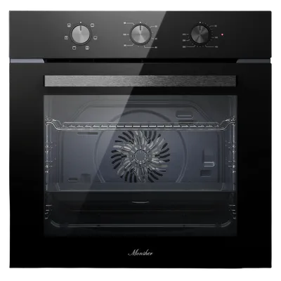 Духовой шкаф Monsher MOE 6023 Static Noir, 78 л, 310 °C, 6 режимов, чёрный