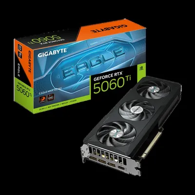 Видеокарта Gigabyte GeForce RTX 5060 Ti EAGLE MAX OC 8G, 8 ГБ GDDR7, 128 бит, PCI-E 5.0