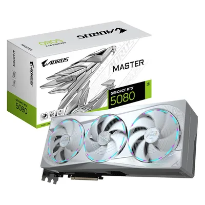 Видеокарта Gigabyte AORUS GeForce RTX 5080 MASTER ICE 16G, 16 ГБ GDDR7, 256 бит, PCIe 5.0