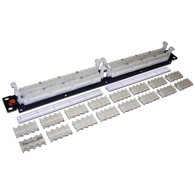 Кросс-панель Lanmaster LAN-RS110-64FT/6, 19" 1U, 64x110, кат.6, чёрный
