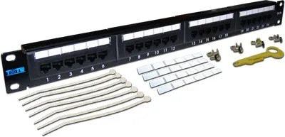 Патч-панель TWT TWT-PP24UTP/6, 24×RJ45, кат.6, 1U, неэкранированная