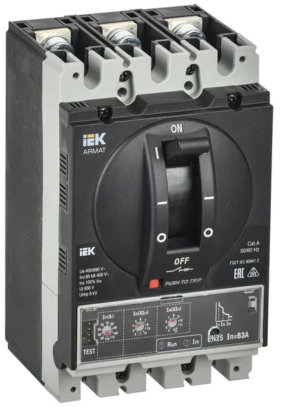 Автоматический выключатель IEK ARMAT AR-MCCB-3A-085-0063A-ELSC, 3P, 63 А, 85 кА