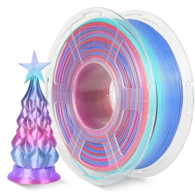 Филамент NV Print NV-3D-SILK-PLA-P-RAINBOW-02, Silk PLA+, 1.75 мм, 1 кг, Rainbow 02