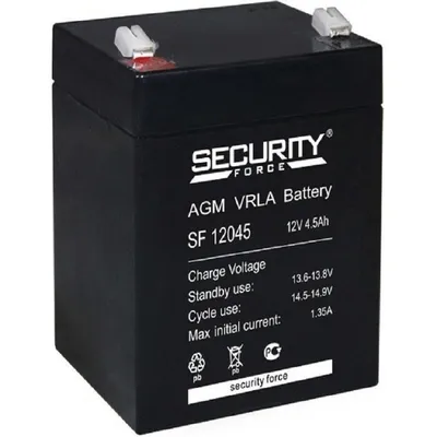 Аккумулятор Security Force SF 12045, 12 В / 4,5 А·ч, F1
