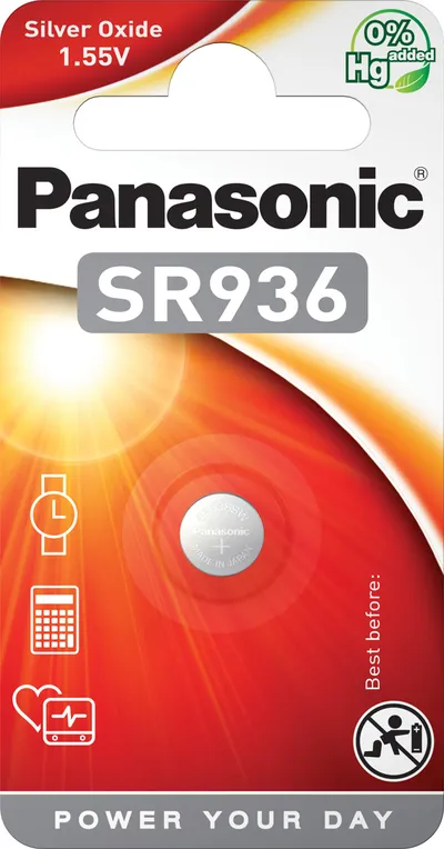 Батарейка Panasonic SR-936EL/1B, 1.55В, 70мАч