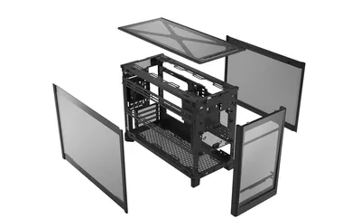 Корпус Montech TEN B, mATX, черный, без БП