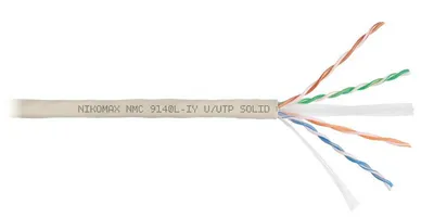 Кабель NIKOMAX NMC 9140L-IY, U/UTP Cat6, 4×2×0.57, нг(А)-LSLTx, 305м, светло-серый