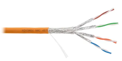 Кабель NIKOMAX NMC 4575C-OR, S/FTP Cat7a, 4×2×0.58, 1000МГц, нг(А)-HF, 500м