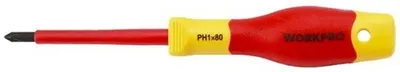 Отвертка WorkPro WP341008, VDE, PH1×80 мм