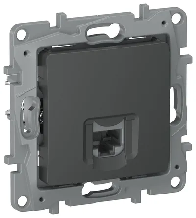 Розетка RJ45 IEK 6712411, Cat.5e, UTP, встраиваемая, графит