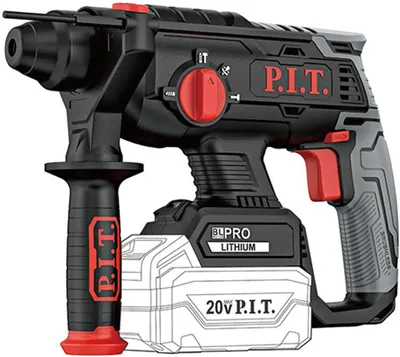 Перфоратор P.I.T. PBH20H-22B, аккумуляторный, SDS-Plus, 20В, 1.8Дж
